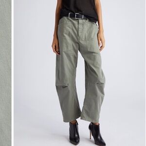 Nili Lotan Shon Crop Stretch Pant in Admiral Green
